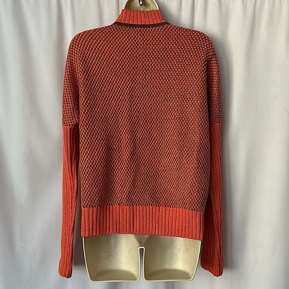 St. John Luxurious Burnt Orange Wool with Leather Trim Jacket Coat **Size M** - Picture 2 of 4